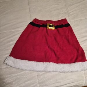 Planet Gold Red A-Line Skirt with Belt Detail